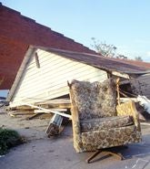 House damage from Hurricane Andrew