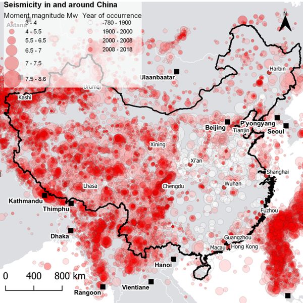 Seismicity in and Around China from 780 to 2019