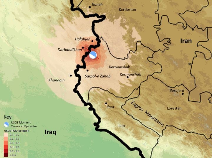 Iran Iraq EQ Event Map