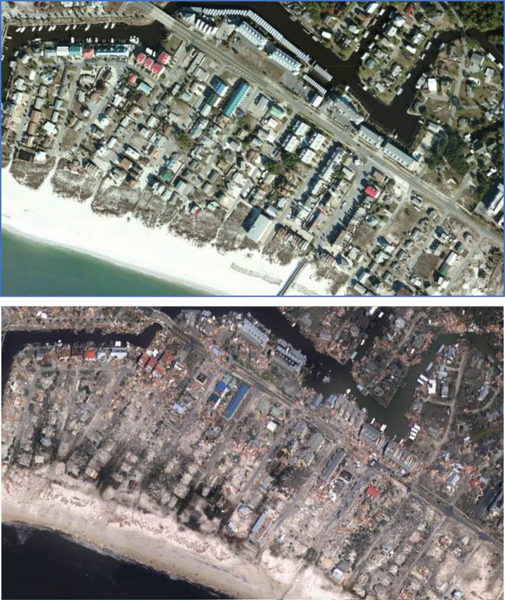 Mexico Beach before after
