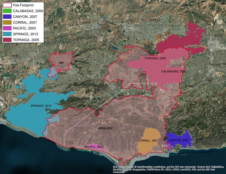 Wildfire Woolsey map