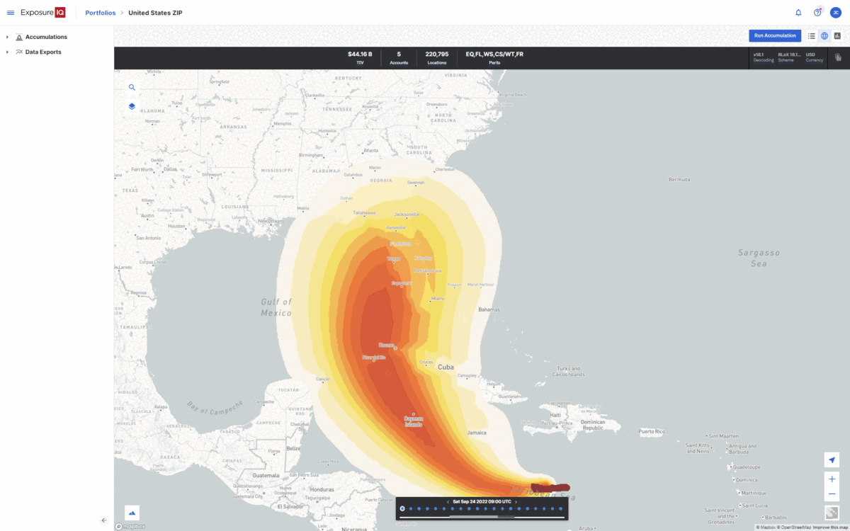Hurricane Ian Exposure IQ screenshot