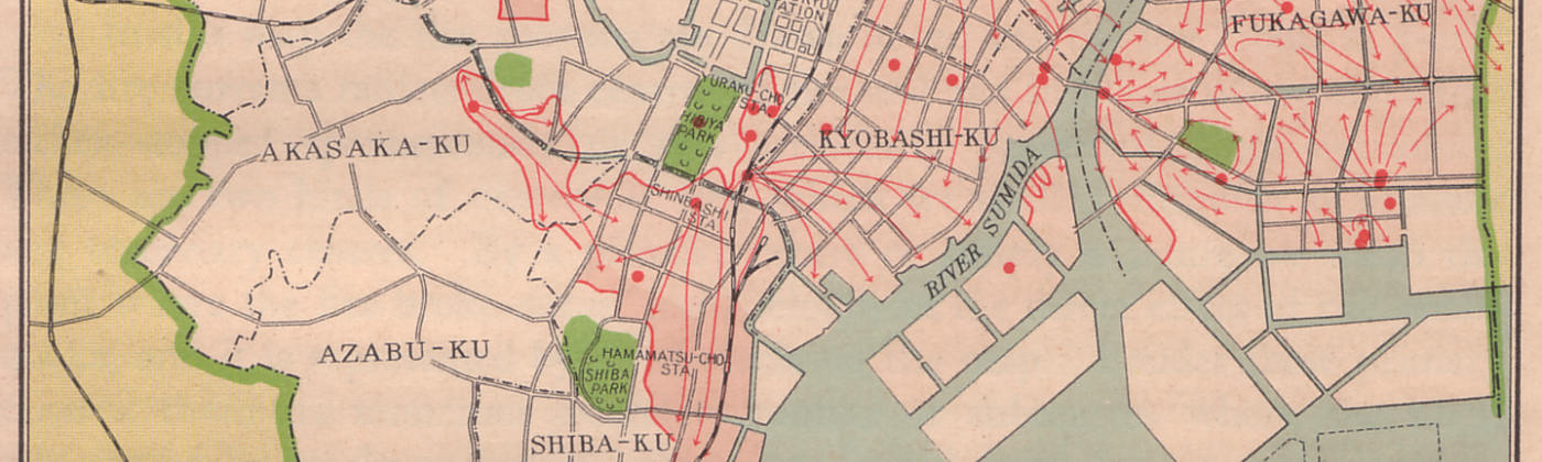 Great Kanto Earthquake - map of Tokyo