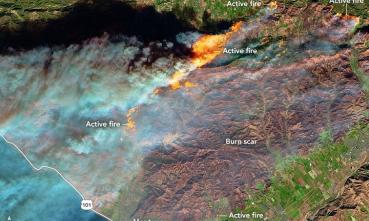 CA wildfire NASA image